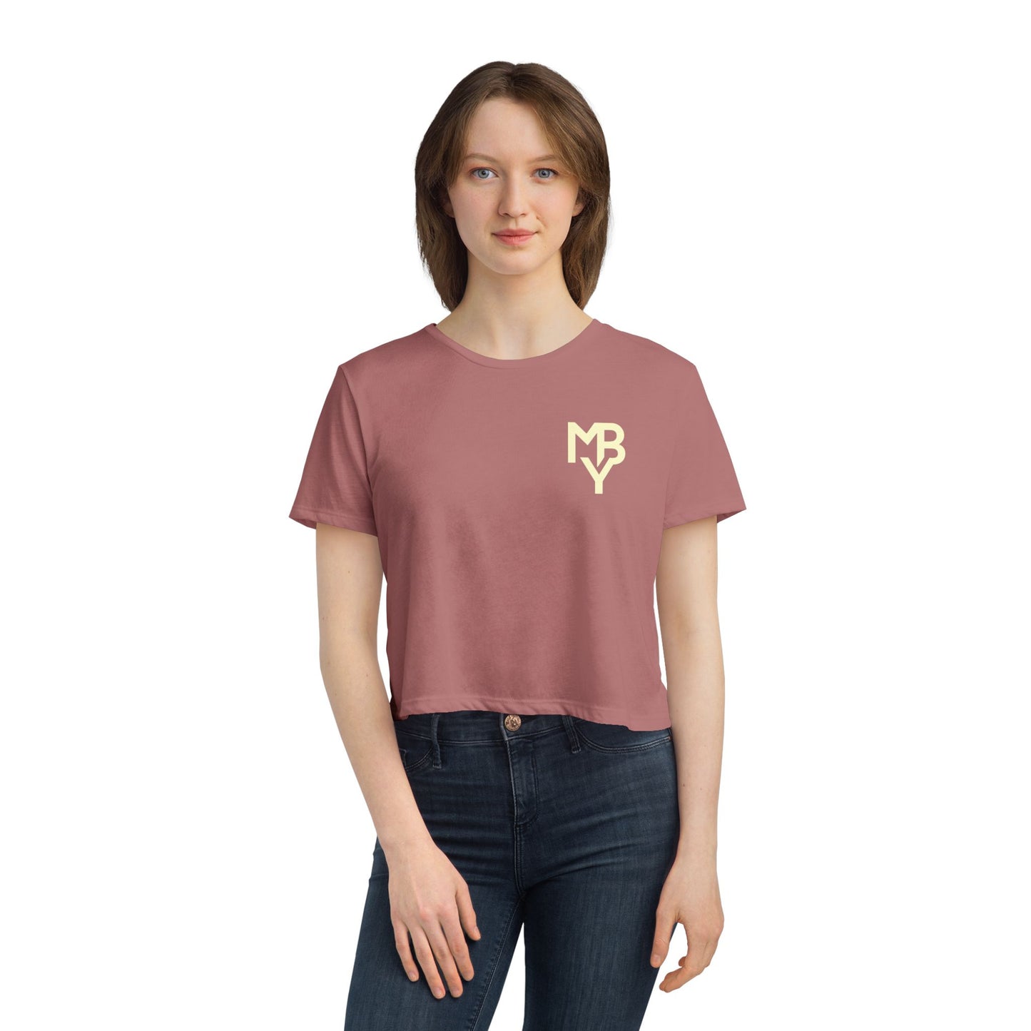 Women's Flowy Cropped Tee - Casual Summer Top, Beachwear, Graphic Tee, Relaxed Fit Shirt, Everyday Style