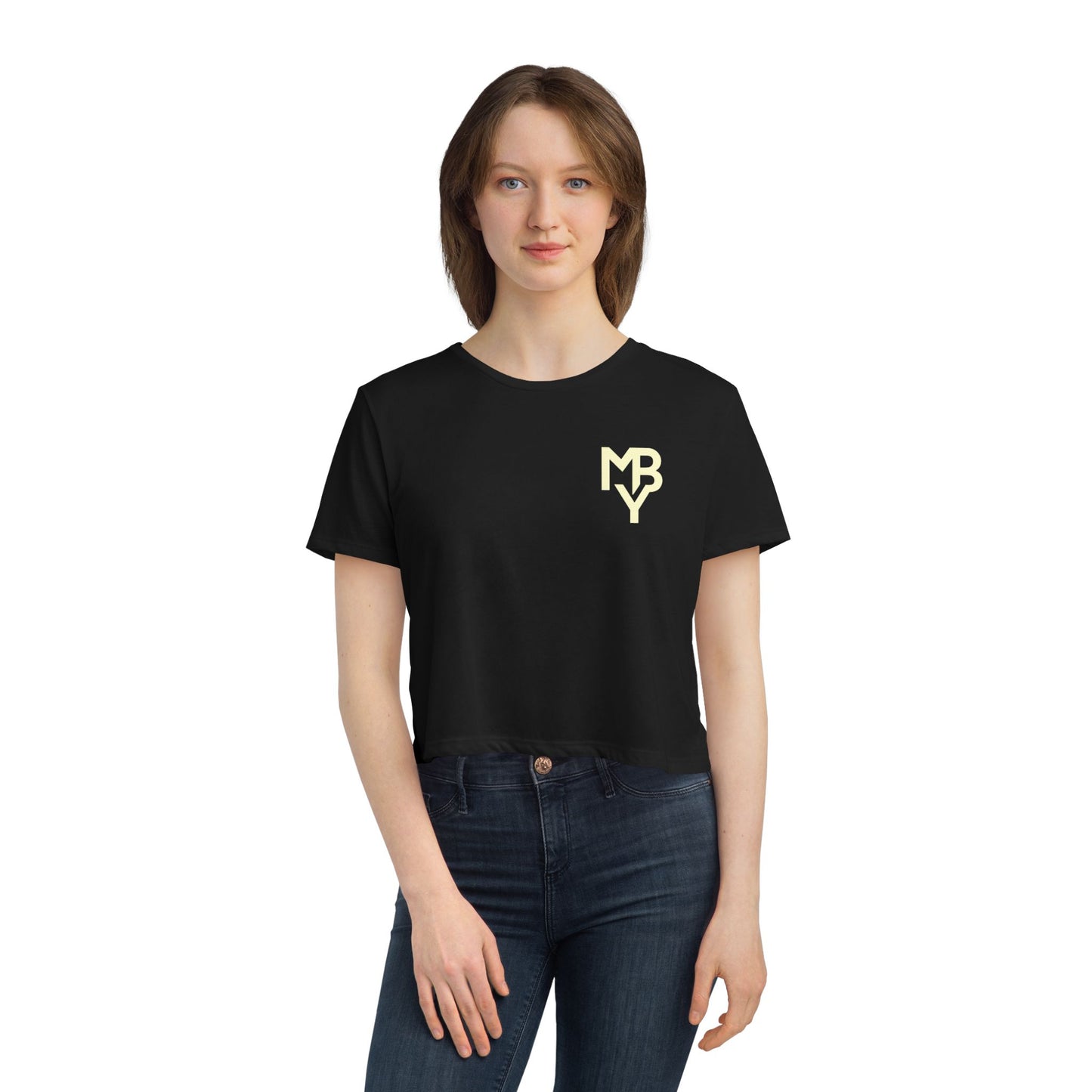Women's Flowy Cropped Tee - Casual Summer Top, Beachwear, Graphic Tee, Relaxed Fit Shirt, Everyday Style